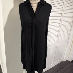 Zara Black Sleeveless Button Down Tunic
